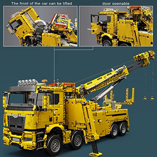 Onenineten Technik LKW mit Kran Bausteine , 2.4G/APP RC Straßenrettungsfahrzeug Bausatz Spielzeug Motor und… – Bild 5