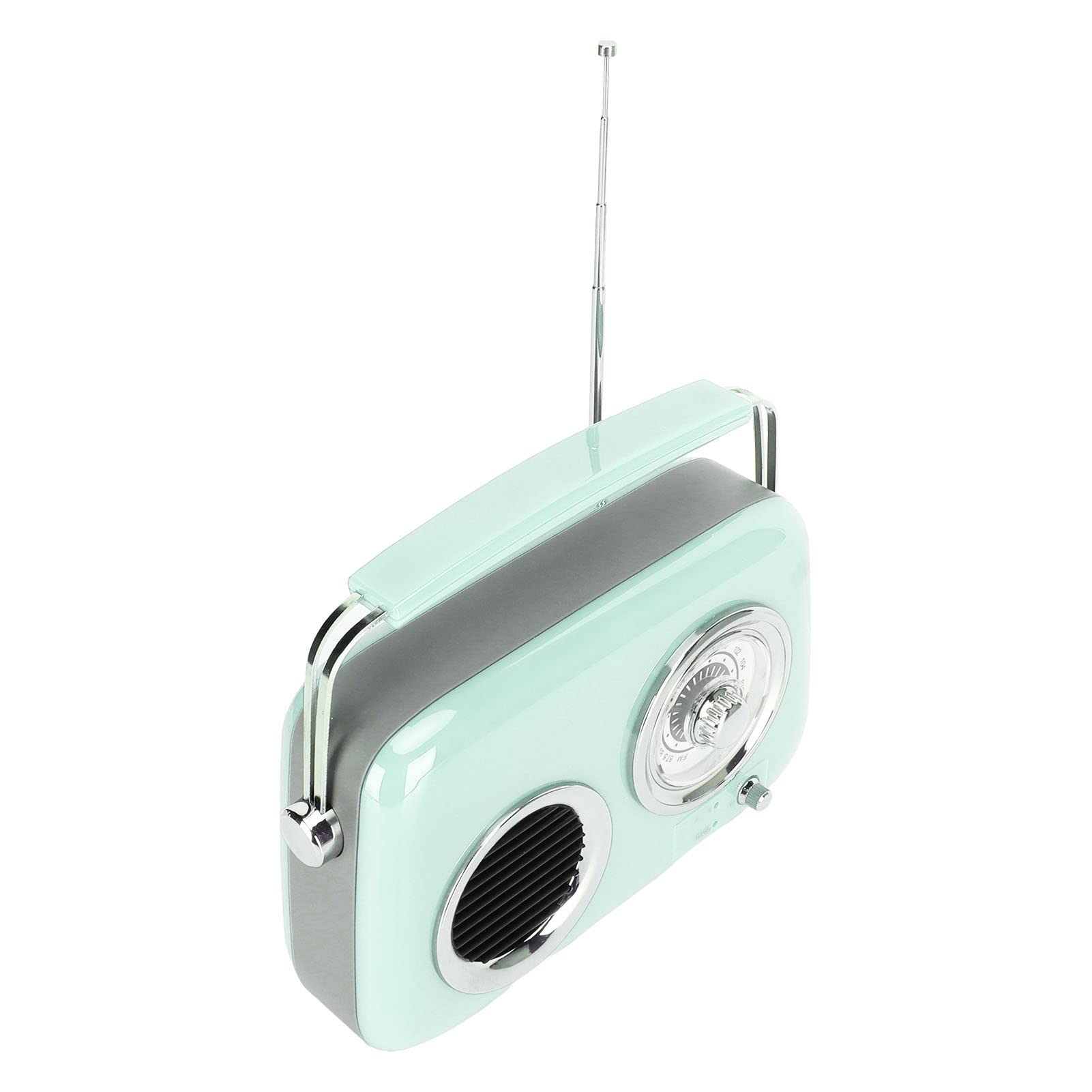 Gonetre Radio en Haut-parleur Vintage Hifi Stéréo Sound 5.0 FM Radio USB Aux Entrée pour la Fête Extérieure ABS MATÉRIAU 233X194X88MM (Green à la menthe)