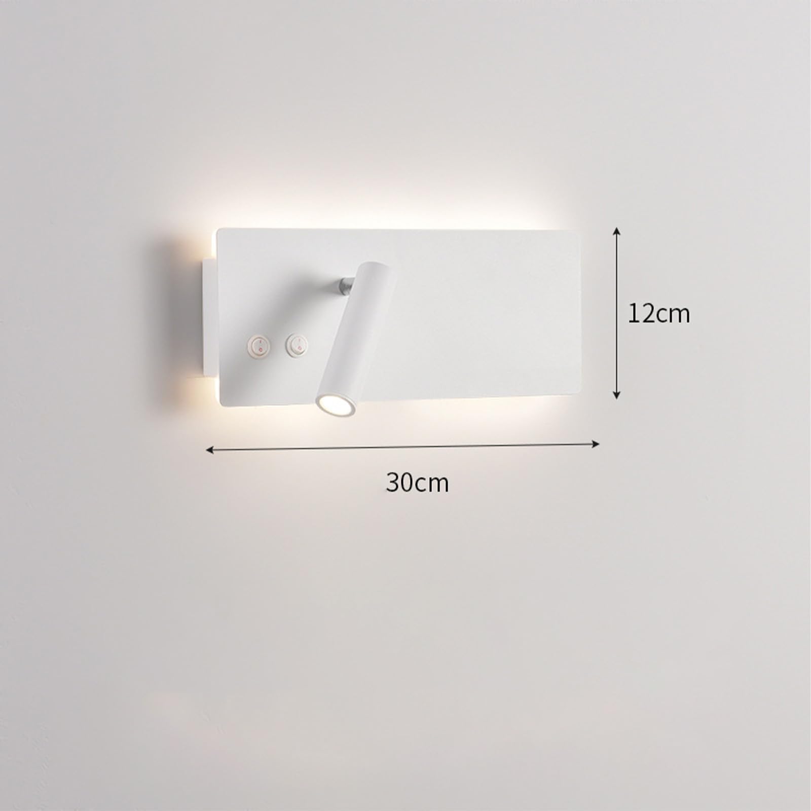 LED Wandleuchte Innen Leselampen mit 2 Schalter Moderne Wandbeleuchtung 350° Drehbar Verstellbar Spot Wandlampen Aluminium für Schlafzimmer Nachttisch Wohnzimmer (Weiß Rechts,Warmes Licht)