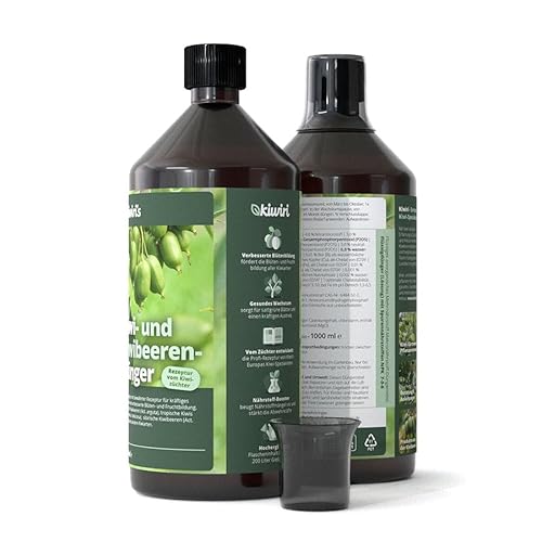 Kiwiri’s Kiwi-Dünger 1 Liter - Spezialdünger für Kiwis und Kiwibeeren - Kiwipflanzen (Actinidia arguta, kolomikta, deliciosa, chinensis, polygama) - Rezeptur direkt vom Kiwi-Züchter - HOCH ERGIEBIG