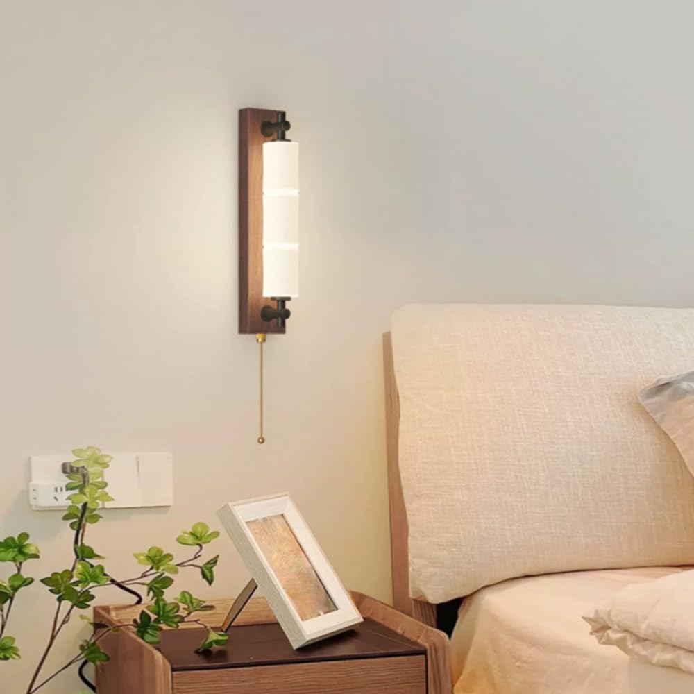 Lampada da parete con sorgente luminosa 24 W, lampada in stile industriale nordico, applique in legno PE a testa singola, lampade a for sala pranzo, camera letto, soggiorno