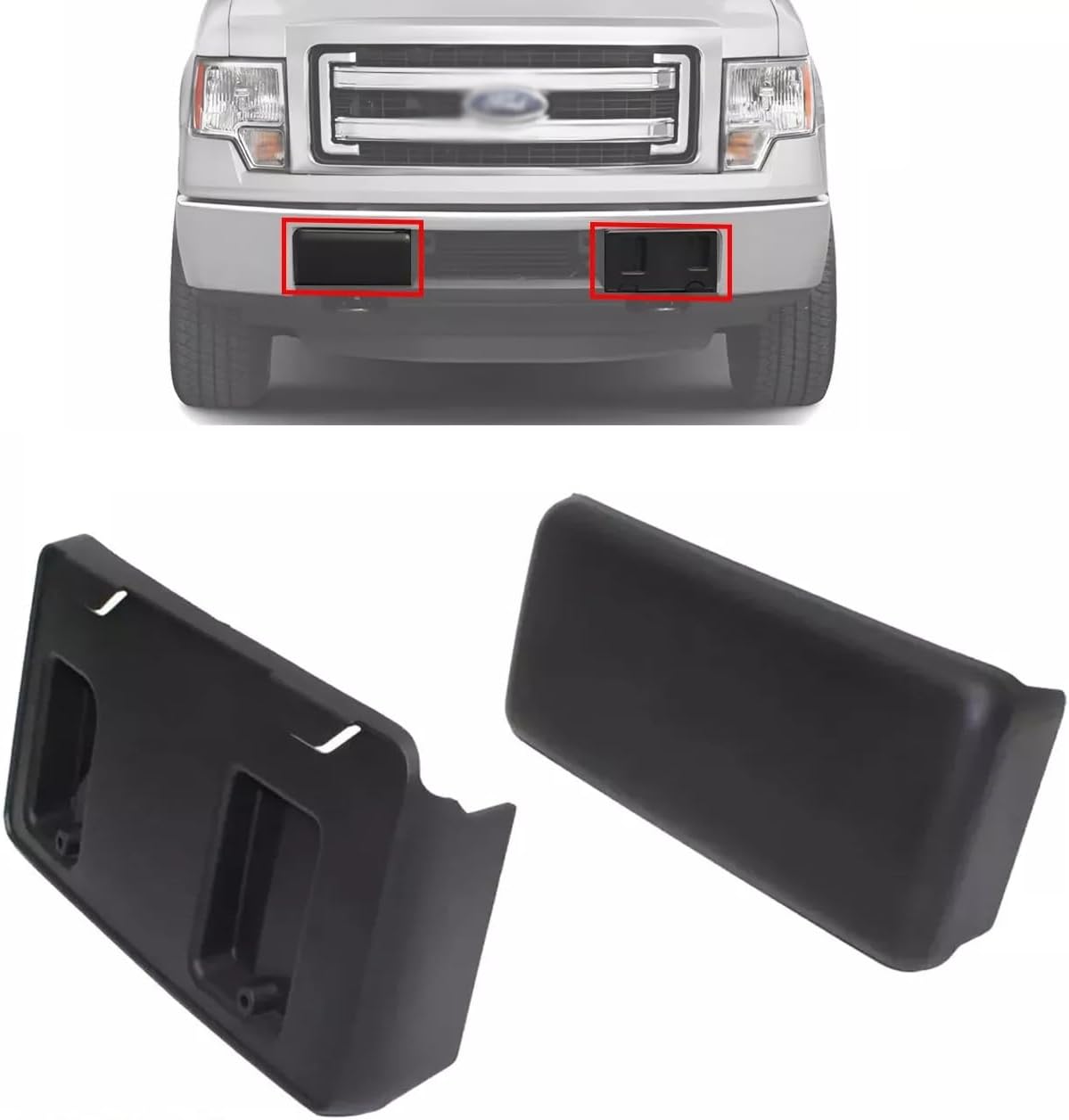 Perfit Liner Front Bumper Guard + License Plate Bracket Compatible with 2010-2014 Ford F-150 FO1053101 BL3Z17E811AA