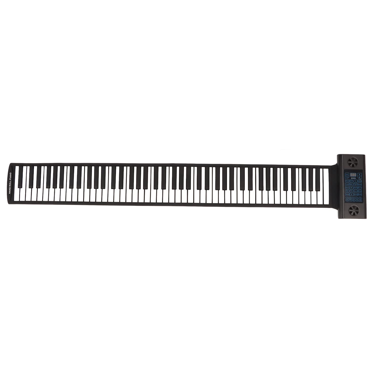 Teclado de Piano Enrollable de 88 Teclas, 28 Tonos, 128 Ritmos, 14 Canciones de Demostración, Función Bluetooth MIDI, Pantalla de Tubo Digital LED, Piano Eléctrico Portátil Plegable para(Negro)