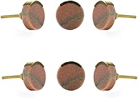 Vista 11 de Perilla Home Juego de 6 pomos de piedra, pomos de mármol blanco, pomos decorativos ovalados elegantes con tornillo para accesorios de cocina, cajón