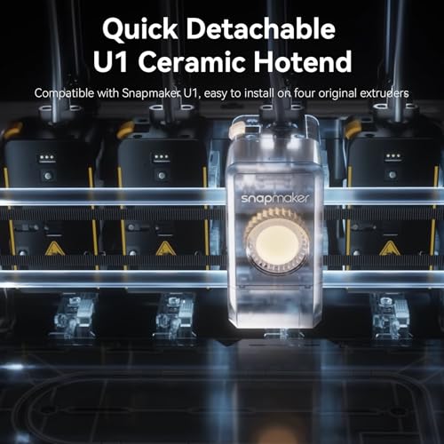 U1 Hotend 0.4mm Düse aus gehärtetem Stahl Compatible with Snapmaker U1 3D Drucker, Hotend mit Keramischem Schnellheiz-Extruder Ersatzset mit Düsenbürste, Silikonabdeckung und Auslaufschutz