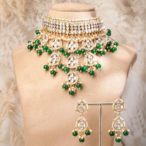 Image of Rubans Beads Necklace Set Gold Plated Traditional Jewellery Gift for Women & Girls