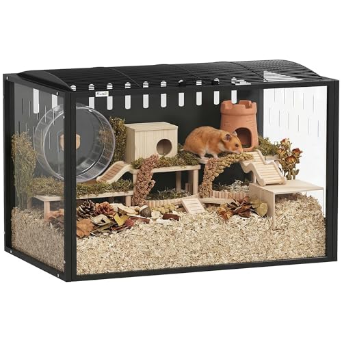 PawHut Hamster Cage Steel Frame Chewproof with Openable Top Deep Burrow 81L x 51W x 53H cm