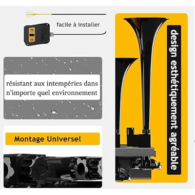 BASURI Musical Air Horn | 12 & 24 Volt | 130 DB | Version (Baby Shark 3.0) 20 Super Loud Melodies (Sounds) 6 Pipe (Trumpets) For Bus, Truck and Heavy Duty Vehicles