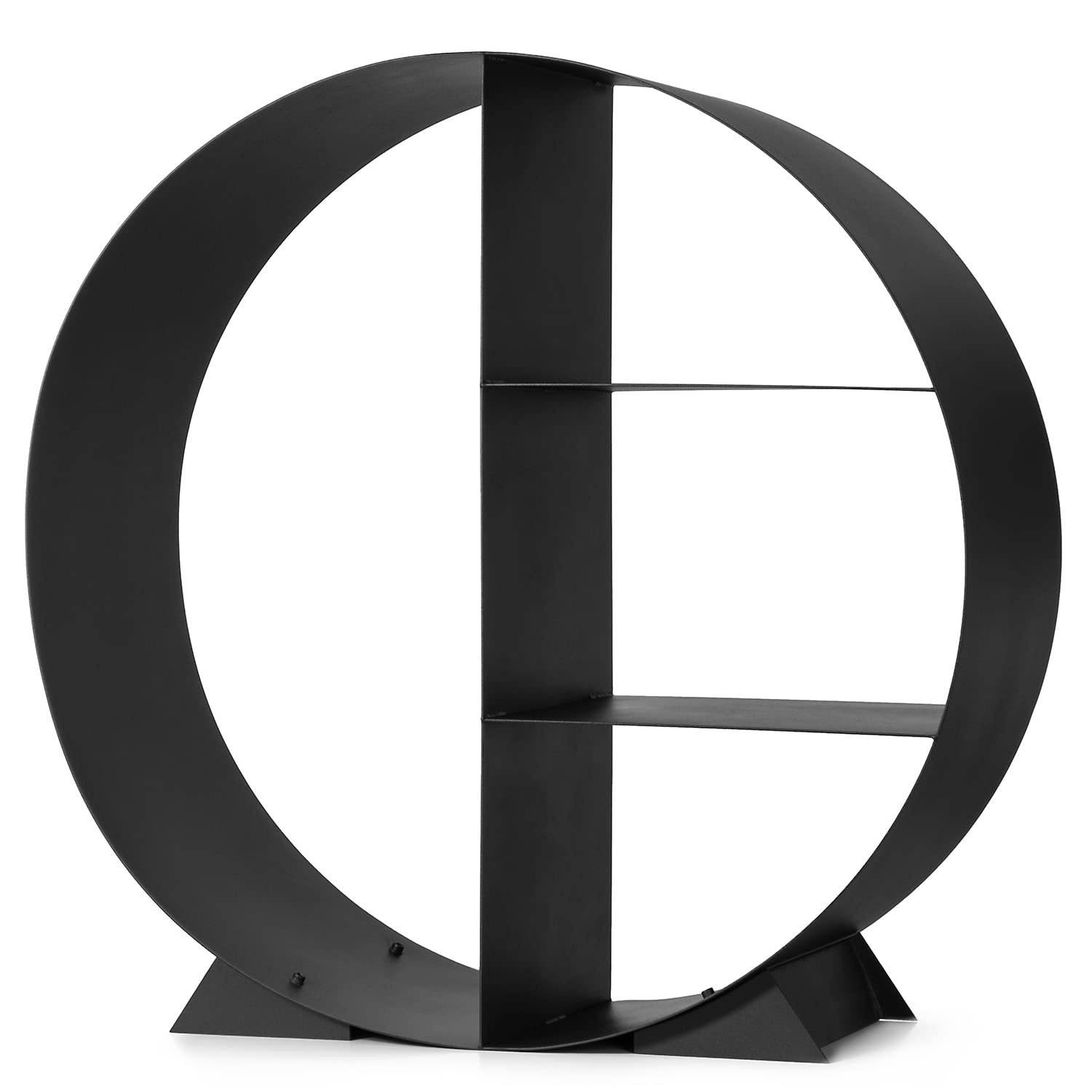 Moritz Kaminholzregal 4 Fächer 78 cm Metall schwarz Brennholzregal innen | Feuerholzregal und Kaminholzständer als Design-Stück, dekorative Holzaufbewahrung für Wohnzimmer, Kamin, Ofen und Veranda