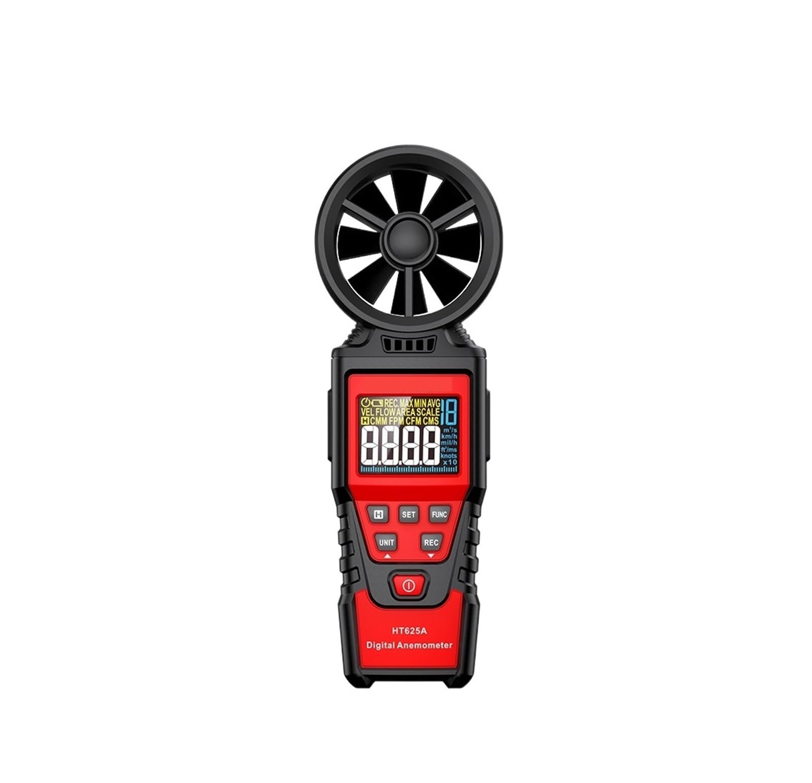 Anemometro Digitale Misuratore Di Velocità Del Tenuto In Mano Portatile Umidità Della Temperatura Display LCD Con Retroilluminazione Misurazione Precisa(HT625A)