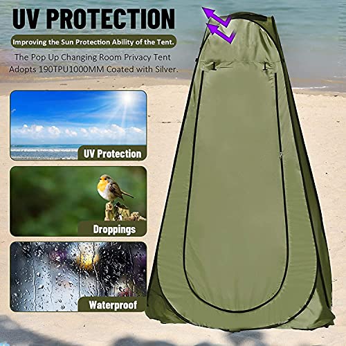 Pop Up Privacy Tent – Instant Portable Outdoor Shower Tent, Camp Toilet, Changing Room, Rain Shelter with Window – for Camping and Beach – Easy Set Up, Foldable with Carry Bag image 8