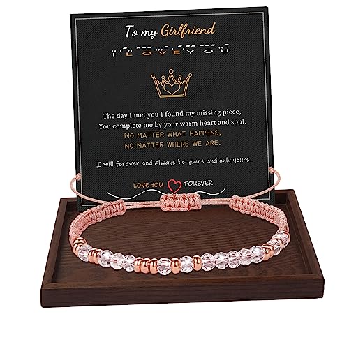 Btysun Morse Code Bracelets for Women Christmas Gift Stocking Stuffers for Teens Pink Braided Bracelets Inspirational Best Friend Birthday Gifts for Her High School Graduation Gifts for Her 2025 Mom Bracelet Jewelry