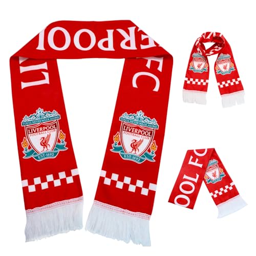 League Champions Scarf Twenty Times League Football Champions Commemorative Scarf Sports Fan Scarves for Liverpool FC Supporters 14X140cm Red/White