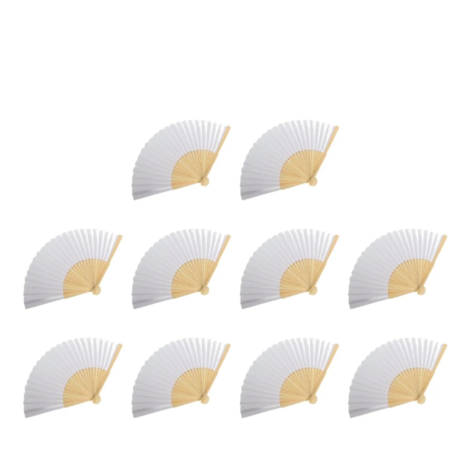 Akdjgfp 10Pcs Paper Folding Fans Diy Paper Folding Fans Blank Calligraphy Practice Fans For Wedding Favors Kids Art Crafts(10Pcs)