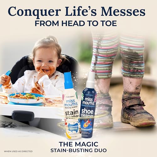 Miss Mouth's Messy Eater Stain Treater and Messy Steppers Shoe Cleaner Magic Duo - Stain Remover for Clothes, Carpet, Upholstery and Shoe Cleaner for Sneakers, Leather, Cloth, Mesh2
