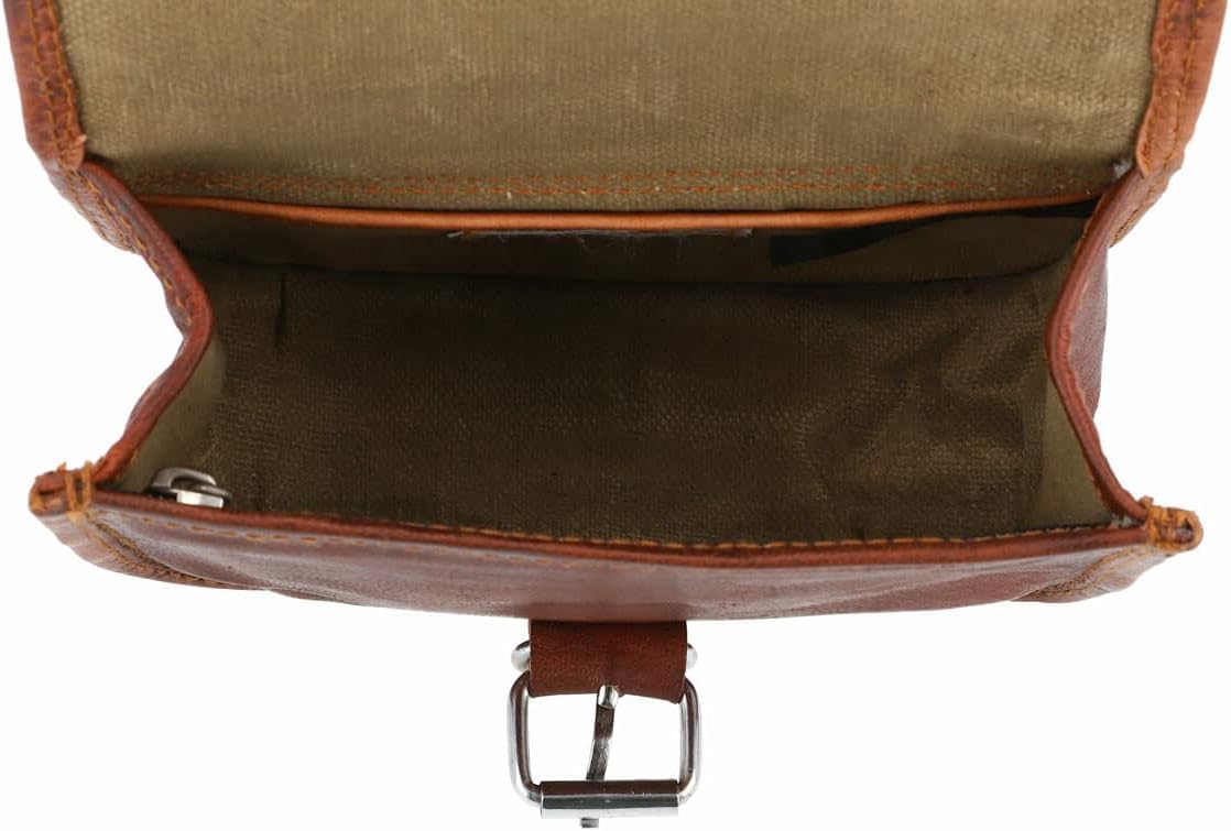 Sac De Selle Vintage En Cuir Pour Vélo - Taille Moyenne 7x9 Pouces - Style Rétro Avec Attache Rapide - Idéal Pour Documents Et Petits Objets