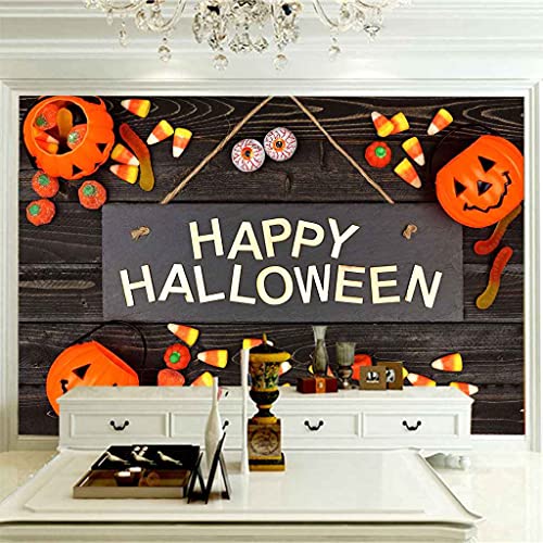 Papier peint citrouille Halloween de dessin animé panoramique