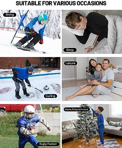 Runhit Boys Thermal Underwear Set Youth Kids Long Johns Boy Base Layer Soft Thermal Pants Fleece Lined Long Sleeve Shirt 6