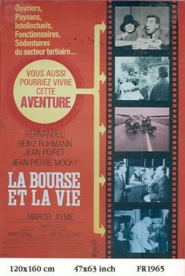 Affiche La Bourse Et La Vie 1966 Fernandel lithographie originale