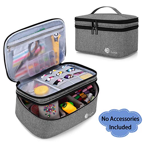 Luxja Organizador de Accesorios de Costura, Organizador de Suministros de Costura de Doble Capa para Agujas, Hilo y Kit de Costura (Solo Bolsa)