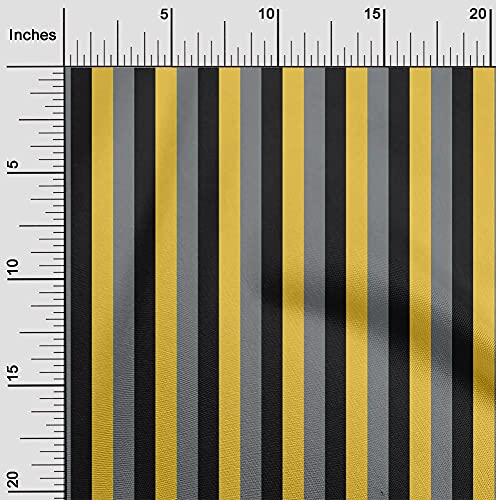 oneOone Cotton Silk Yellow Fabric Stripes Craft Projects Decor Fabric Printed By The Yard 42 Inch Wide-VZP