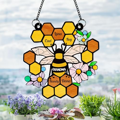 Ornamento personalizzato dell'acchiappasole d'attaccatura della finestra, a nido d'ape, decorazione della finestra domestica