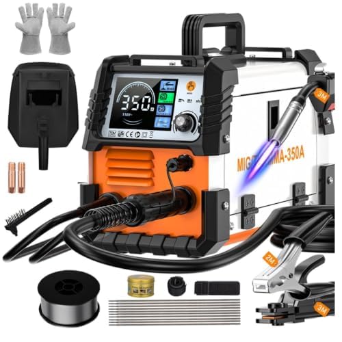 Soldadora Inversora Portátil 350A, 3 en 1 Máquina de Soldar Mig+MMA+TIG