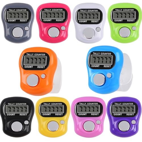 WEIMELTOY Tally Counter 10pc Electronic Finger Counter Digtal Clicker Counter 5 Digit LCD Counting for Knitting/Golf/Coaching/Goods Counting/Lap Etc