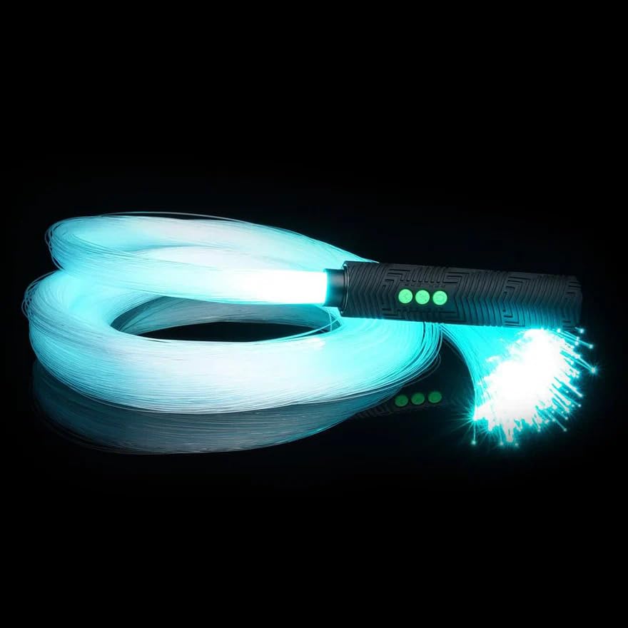 RGB Critter Costume Kit – Fiber Optic LED Strands with App-Controlled RGB Critter Flashlight – Color-Changing Light for Festivals, Cosplay & Performance – 360 End-Glow Fibers, USB-C Rechargeable