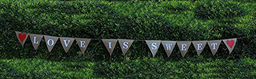 Love is Sweet Valentines BannersmValentine's Garland Love Sign Banner Baby Shower Burlap Valentine's Day Bunting with Red Heart Valentine Party Valentine's Day Garland Valentine Wreath