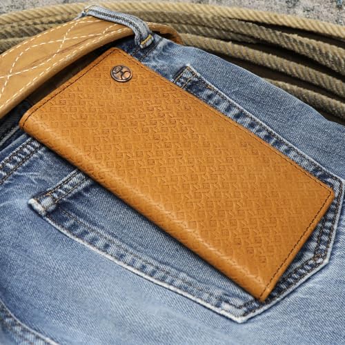 HOOEY Leather Men’s Western Rodeo Wallet (Basketweave - Brown)4