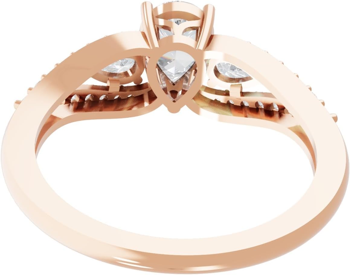 Solid 14k Gold 1.31 Carat Lab Grown Diamond Ring for Women | Engagement Wedding Anniversary Ring | HRD certified (G-H Color VS1 Clarity)