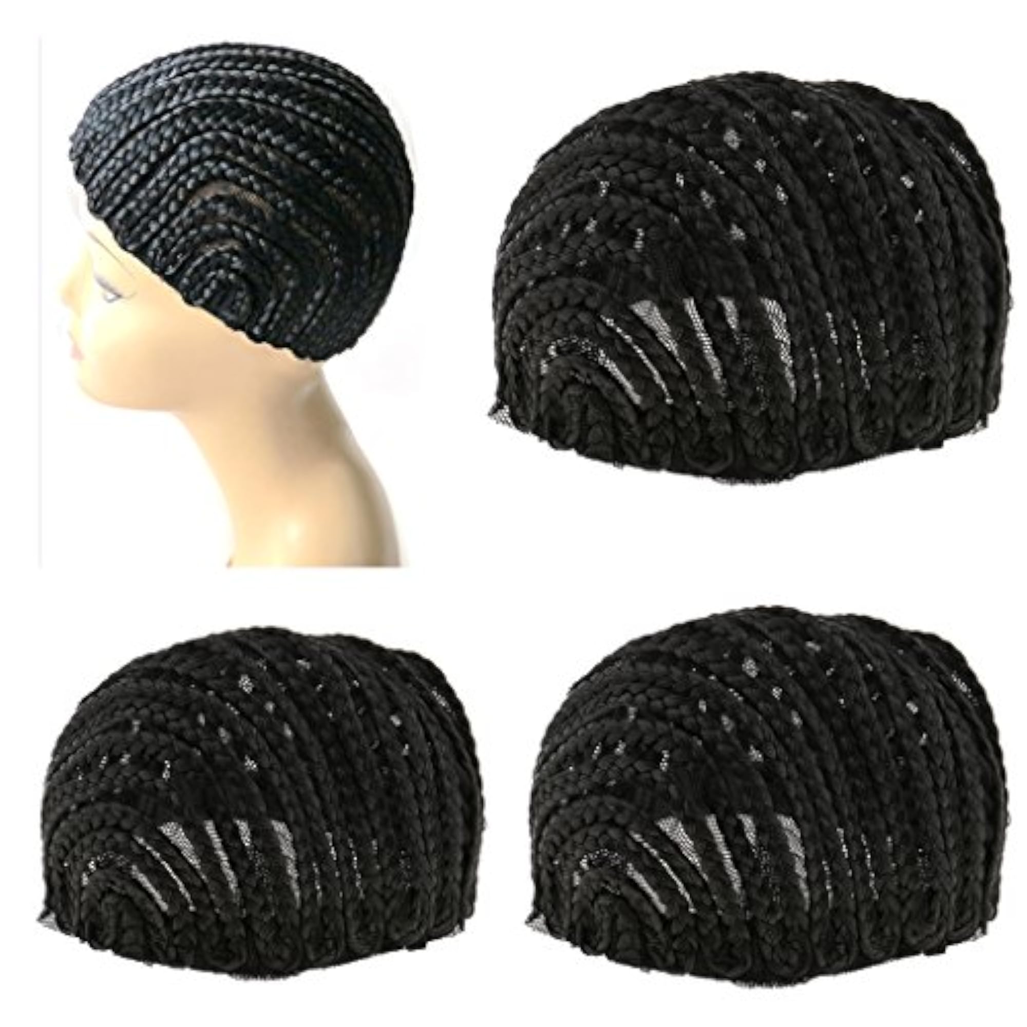 Cornrow Wig Cap for Making Wigs, Adjustable Braided Lace Cap