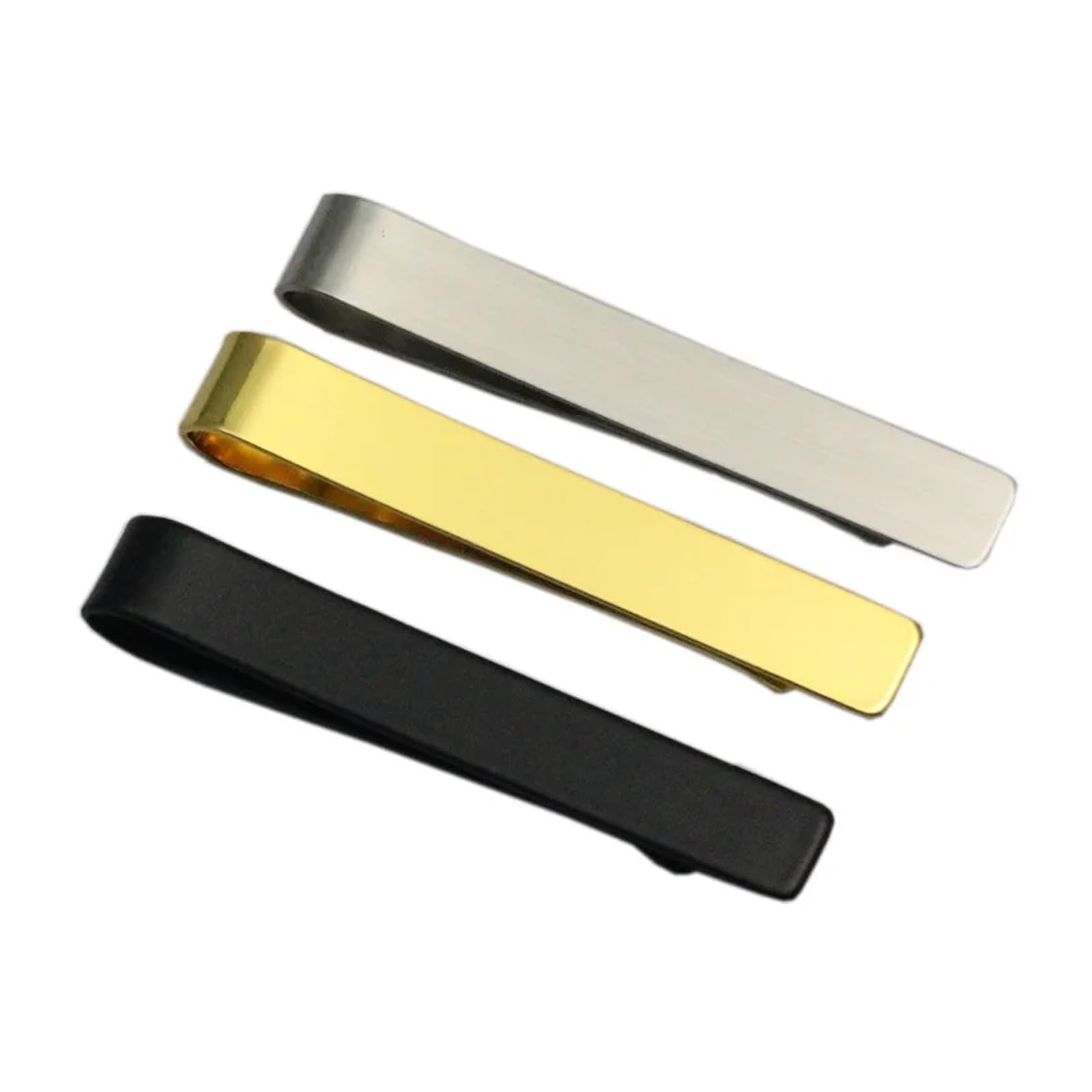 Edelstahl Krawatte Clip Schwarz Silber Farbe Metall Männer Party Business Einfache Schmuck Zubehör