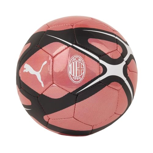 A.C. Milan - Mini Balón Culture, Mini Balón Prematch, Balón de Fútbol y Entrenamiento, Producto Oficial, Talla Mini 3, Rojo