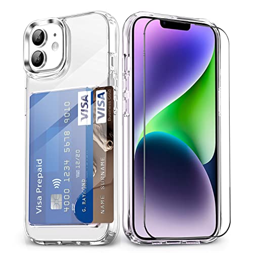 Étui portefeuille iPhone 12 résistant aux chocs et dos transparent PC
