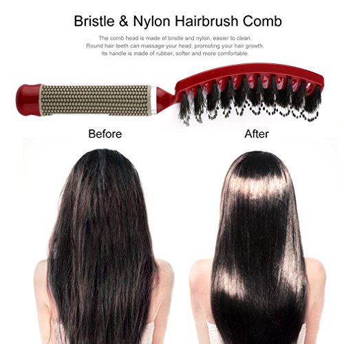 2020 Women Hair Scalp Massage Comb Bristle & Nylon Hairbrush Wet Curly Detangle Hair Brush For Salon Hairdressing Styling Tools (Pink) #TOP5
