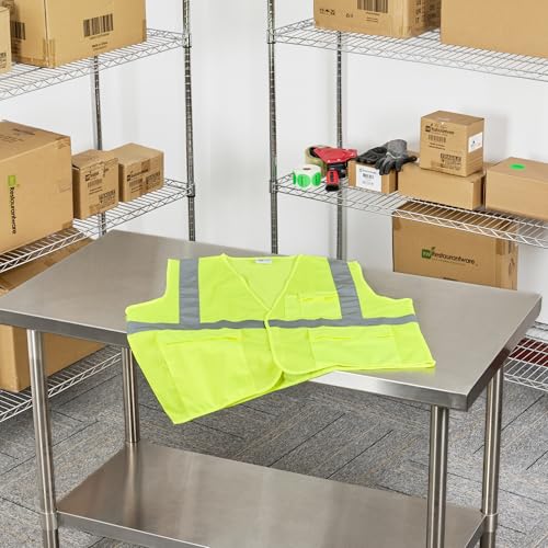 Image of Restaurantware Reflective Safety Vest 20 Count 29.213 x 30.315 Inches High Visibility Multi-Pocket Zipper Front Safety Vest