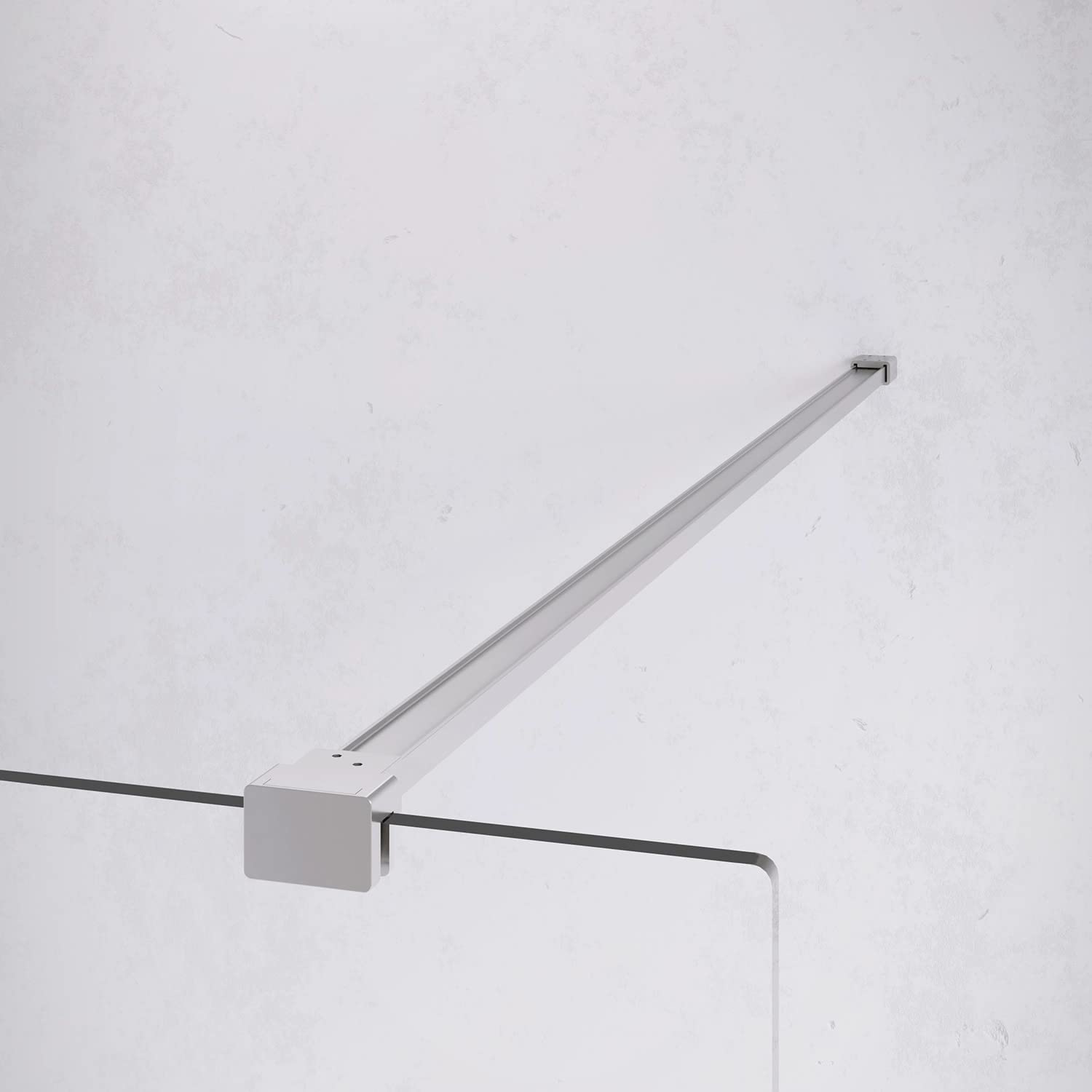 Box Doccia 120cm Walk-in Altezza 200cm Vetro Temperato Trasparente da 8mm con Trattamento Anticalcare mod. Lazaros