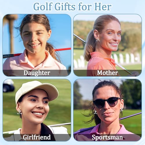 SmileBelle Golf Earrings for Women, Sterling Silver Golf Stud Matching Masters Golf Outfit, Hypoallergenic Golfer Gifts for Golfers as Daughter Sports Jewelry Accessories3
