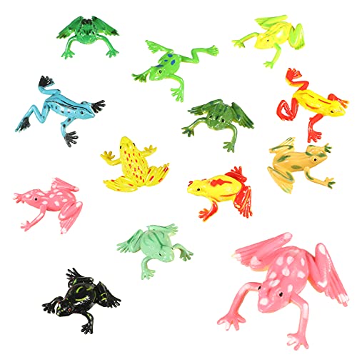 Kit 4 Pièces Grenouilles en Caoutchouc Grenouille en Plastique Colorée Jouets Mini Grenouille Figurine de Grenouille Réaliste pour Enfants Tout-Petits Jouets de Baignoire à Motifs Assortis