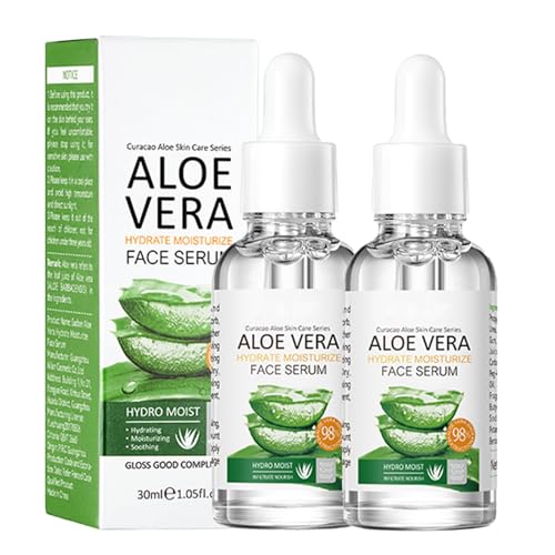 30ml*2 Sérum Facial, Suero Hidratante para Una Piel Tonificada y Radiante, con Aloe Vera Calmante y ácido Hialurónico, Reduce las Arrugas - Contorno de Ojos y Piel Joven y Radiante serum8-2