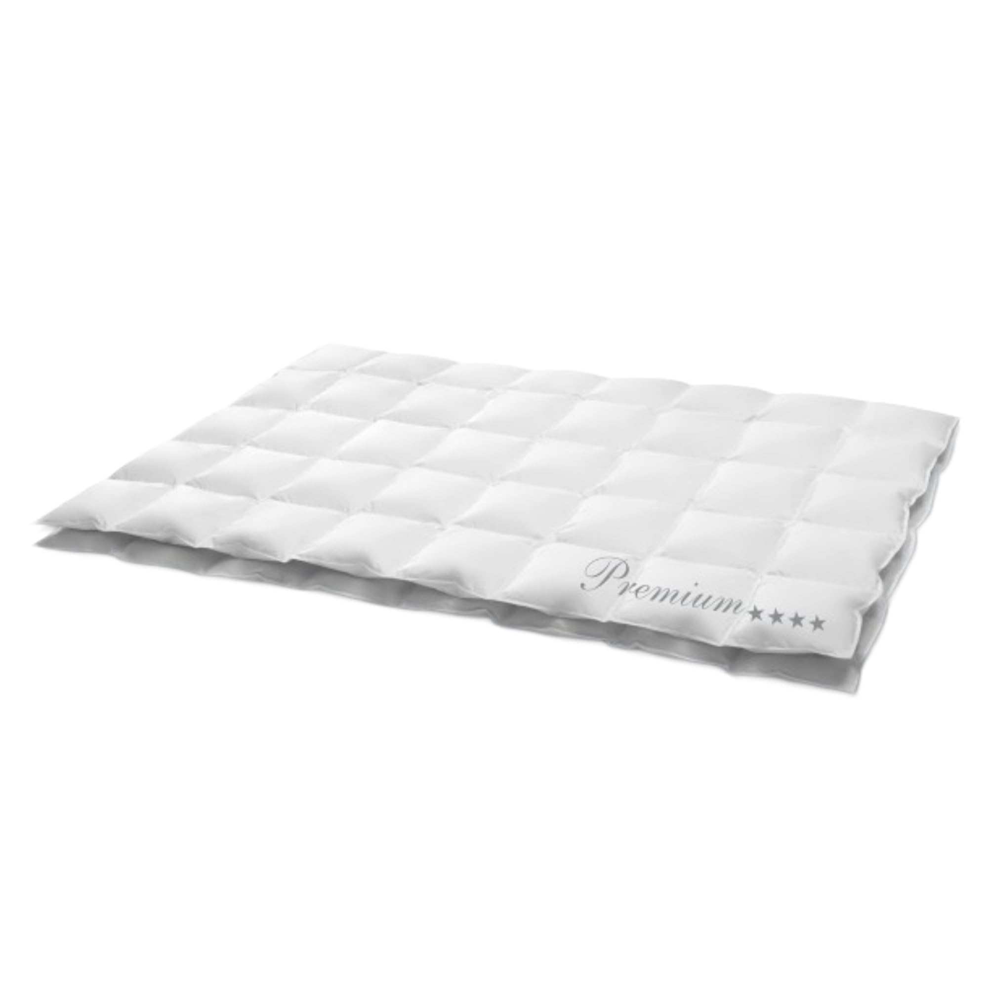 Premium **** Sommer Daunendecke 135x200 cm - LEICHT - Made in Germany Kassettendecke mit 100% Daunen - Allergiker geeignet in fünf Wärmestufen