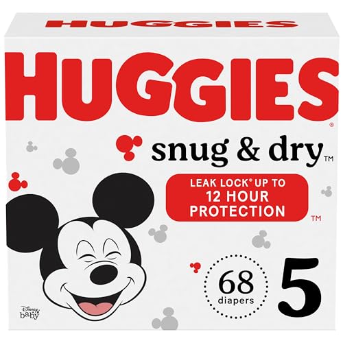 Image of Huggies Size 5 Diapers, Snug & Dry Baby Diapers, Size 5 (27+ lbs), 68 Count