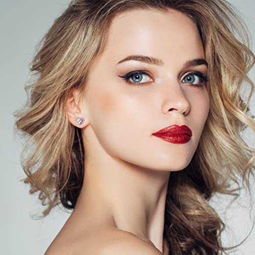 Konikit Pink Heart Stud Earrings Valentines Day Earrings For Women Girls Lady For Valentine's Day #TOP3