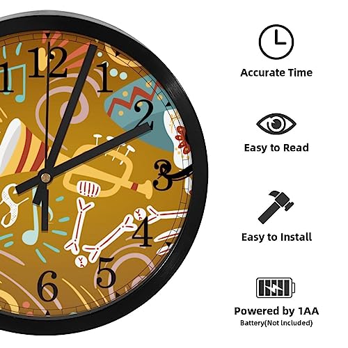 Horloge murale à quartz silencieuse avec squelettes rigolos pour maison et école