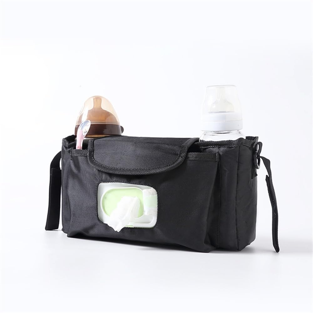 Borsa Portaoggetti per Passeggini Borsa pensile for Passeggino Multifunzionale 30x10x16 cm (Color : Black, Size : 30x10x16cm)