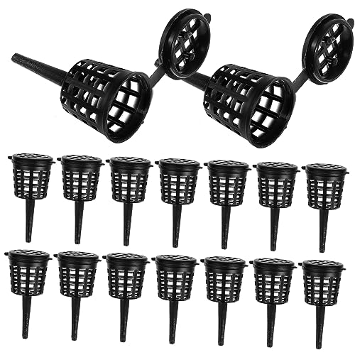 MILISTEN 50 Pcs fertilizante cestas para plantas de estanque pantalón palos de alimentos vegetales neto cesta de mimbre canasta de plantas cestas de plantas acuáticas cestas de mimbre Black