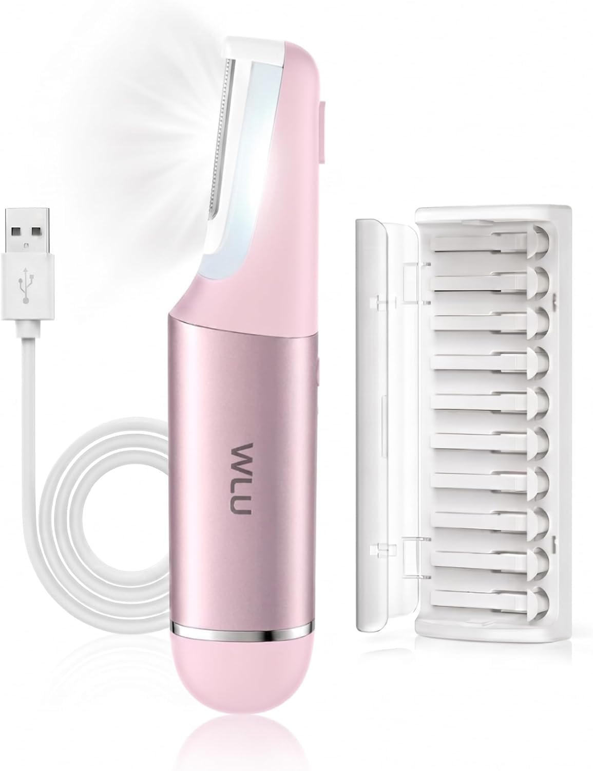 Dermaplane Rasoir pour femme Visage Sonic Épilation faciale Rose pêche