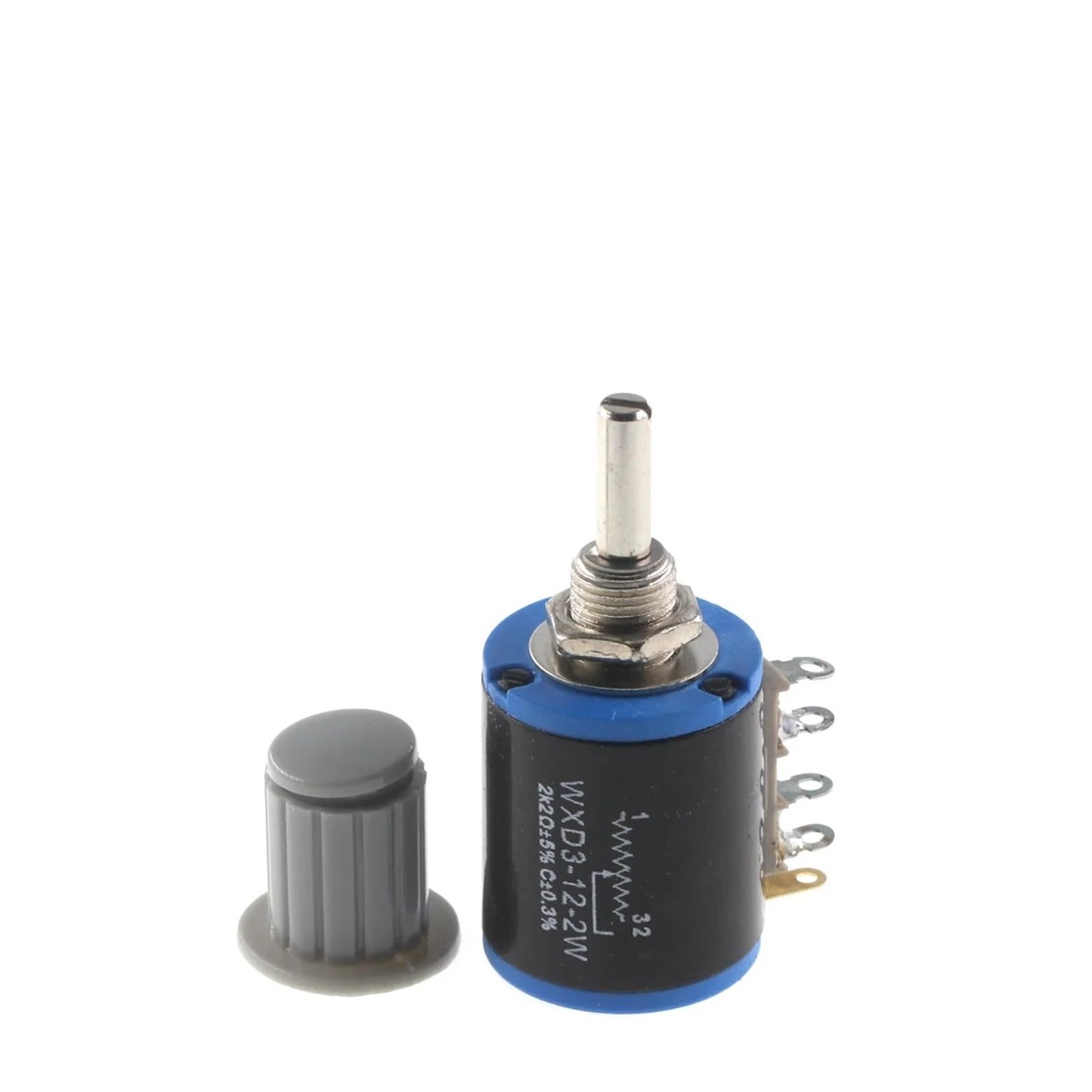 Interruptor de Palanca con potenciómetro para, Paquete de 5 potenciómetros bobinados WXD3-12-2W con perillas y múltiples resistencias de 2 W(4.7K Ohm)